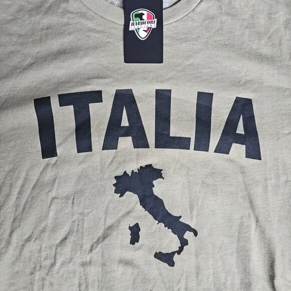 NWT Hardcore Italians Olive Green Size Medium Short Sleeve Double Sided Shirt - Picture 4 of 8